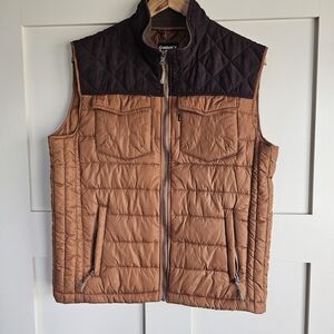 Hooey Brown Quilted Vest with Brown Yoke